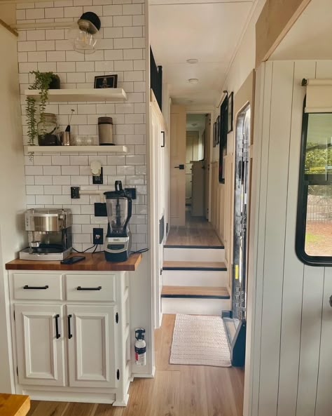 Renovated 5th Wheel, Camping Airbnb, Tiny House Backyard, Rv Aesthetic, Rv Makeover Ideas, Camper House, Camper Organization Rv Living, Trailer Redo, Rv Interior Remodel