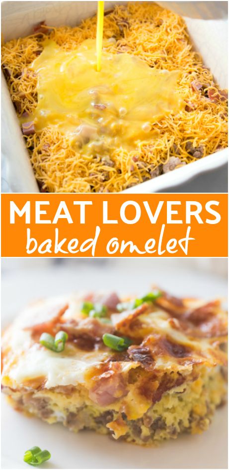 Meat Lovers Baked Omelet - Family Fresh Meals - Baked Omelette, Baked Omelet, Omlet Recipes, Omelette Recipe Easy, Breakfast Meat, Fresh Meals, Family Fresh Meals, Omelette Recipe, Breakfast Casserole Easy