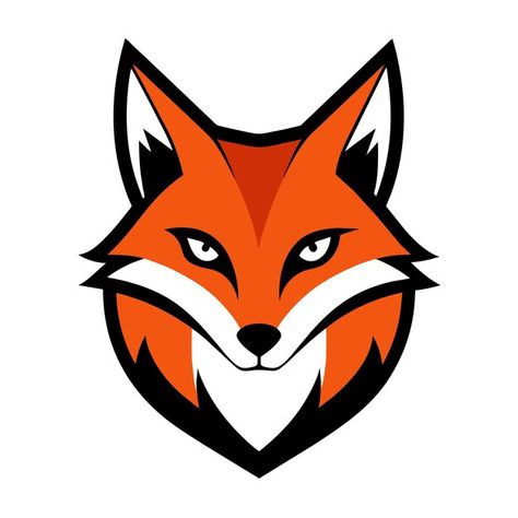 Fox Logo, Fox Face, Fox Head, Face Illustration, Red Fox, Animal Logo, Vector Logo, White Stripe, Graphic Resources