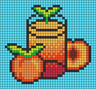 Patterns page 104 | BraceletBook Pixel Art Fruit, Pixel Art Food, Mural Art Design, Fuse Bead Patterns, Easy Cross Stitch Patterns, Easy Pixel Art, Pixel Art Templates, Pixel Drawing, Pixel Crochet