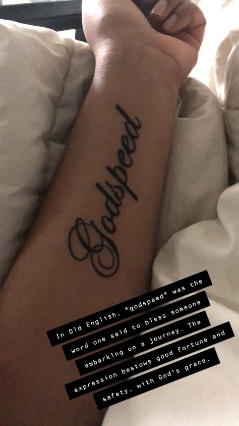 Chosen One Golden One Only One Tattoo, Motivational Words Tattoo, Motivating Tattoos For Women, Biblical Quotes Tattoos, Godspeed Hand Tattoo, Philippians 4 6 Tattoo, Mom Dedication Tattoos, Quote Wrist Tattoo, Godspeed Tattoo Meaning