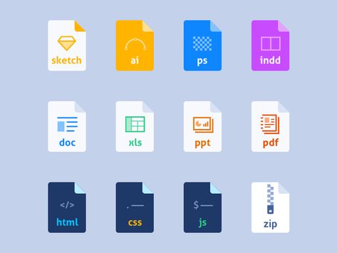 File types Gui Design, Icons Design, File Types, Type Design, Vector Icons, Landing Page, Global Community, Icon Design, Creative Professional