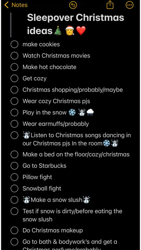 Idk Christmas Sleepover Ideas For Teens, List Sleepover, Christmas Sleepover Ideas, Teen Christmas Party, Fun Sleepover Activities, Christmas Sleepover, Bff Christmas, Sleepover Tips, Christmas Pajama Party