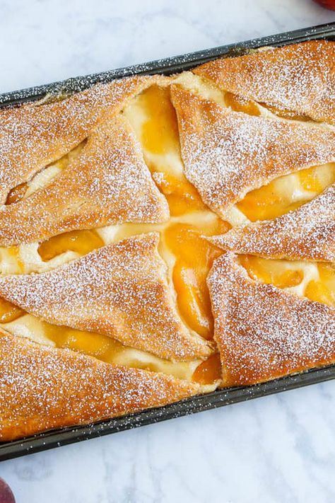 Giant Danish Danish Recipe, Crescent Recipes, Peach Pie Filling, Cream Cheese Danish, Cooking Contest, Cake Mug, Cheese Danish, Just A Pinch Recipes, Crescent Roll Recipes