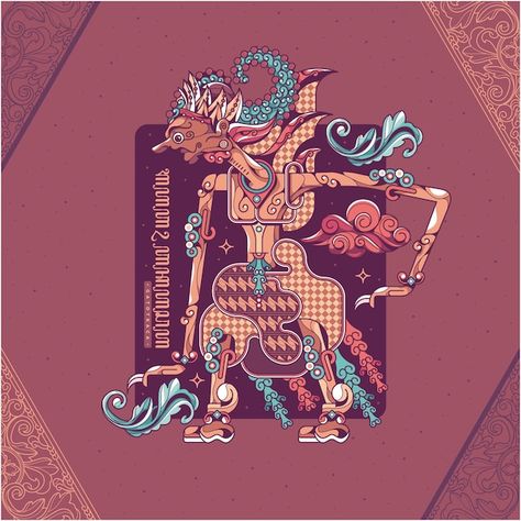 Wayang Kulit Art, Vector Hand, Vector Art, Graphic Resources, Art Inspo, Indonesia, Digital Art, How To Draw Hands, Art Drawings