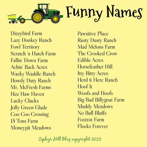 How to Name Your Farm or Ranch Stardew Farm Name Ideas, Hay Day Farm Name Ideas, Names For Farms, Farm Names Ideas Stardew Valley, Cute Farm Names Stardew Valley, Farm Names Stardew Valley, Stardew Valley Farm Name Ideas, Stardew Valley Names Ideas, Stardew Farm Names