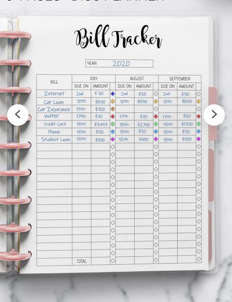 Bullet Journal Bill Tracker, Bullet Journal Expenses, Life Binder Printables, Finance Journal, Credit Card Tracker, Life Tracker, Bullet Journal Budget, Budgeting Ideas, Saving Money Chart