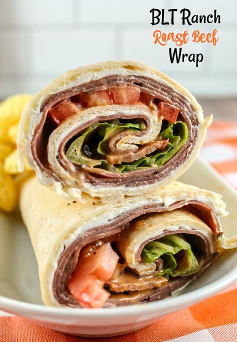 I'm a huge fan of Roly Poly Sandwiches! They're healthy and have so much variety! I've tried so many of them and what I love about this BLT Ranch Roast Beef Wrap is that it's perfect for taking on the go (picnics, parties, etc). #roastbeefwrap #roastbeefsandwich #rolypoly #copycatrecipe Roast Beef Wraps Cold, Roast Beef Wraps Recipes, Ranch Roast, Pinwheel Appetizers Cream Cheese, Roast Beef Wrap, Yum Snacks, Bbq Ranch Dressing, Blt Wraps, Bacon Jerky