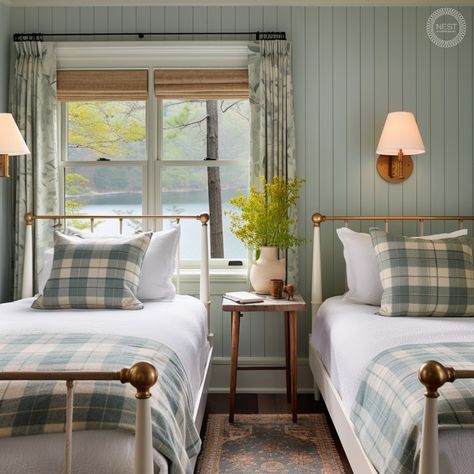 Nest Design I Nicole Smith | When working on vacation homes, clients almost always want more beds to allow for more room for friends and family. This space was no… | Instagram Working On Vacation, Grandkids Room, Boys Room Design, Maine Cottage, Nicole Smith, Nest Design, Living Room Update, Cabins And Cottages, Cottage Design