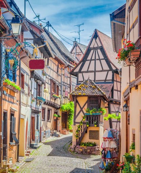 Charming Eguisheim town scene, Alsace, France Alsace France, Strasbourg France, Strasbourg, Alsace, Christmas Market, In This Moment, France, Road, Architecture