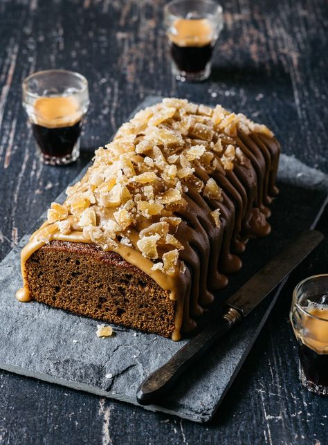 This dense sticky loaf is best made at least one day ahead of serving and will happily keep in an airtight container for 4–5 days. I can’t say that it’s ever lasted that long in our house, though, as it’s usually eaten in one sitting. Salted Caramel Icing, Ginger Loaf, Smooth Icing, Caramel Treats, Caramel Icing, Roasted Pear, Ginger Cake, Loaf Recipes, Loaf Cake