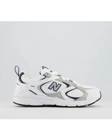 New Balance 408, Silver Trainers, Running Silhouette, Balance Trainers, Modern Tech, Grand Designs, New Balance Men, Navy Fashion, White Trainers