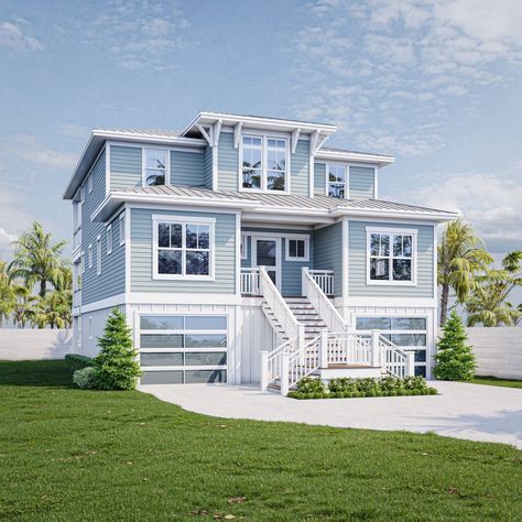 Small House Layout Floor Plans Beach House, Large Beach House Plans, Beach Home Floor Plan, Cozy Beach House Exterior, Raised Beach House Plans, Small Beach House Floor Plans, Coastal House Layout, Small Beach House Exterior, Small Coastal House