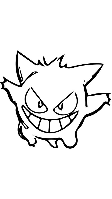 Gengar Outline, Pikachu Tattoo Design, Gengar Tattoo, Pikachu Tattoo, Ascii Art, Bleach Art, Tattoo Cover-up, Fine Line Tattoos, Line Tattoos