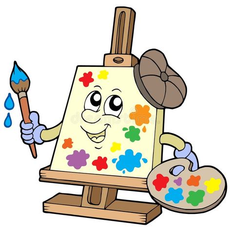 School Decorations, Art Games For Kids, Cartoon Artist, Art Corner, Clip Art Borders, Art Drawings For Kids, Autumn Art, Art Classroom, Cartoon Illustration