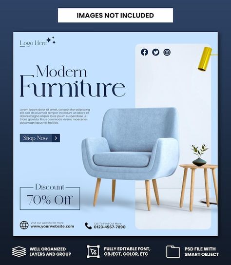 Furniture Promotion Design, Product Design Template, Graphic Design Furniture, Interior Post Design, Furniture Ads Social Media, Furniture Poster Design Advertising, Furniture Ads Design, Furniture Advertising Design, Furniture Creative Ads