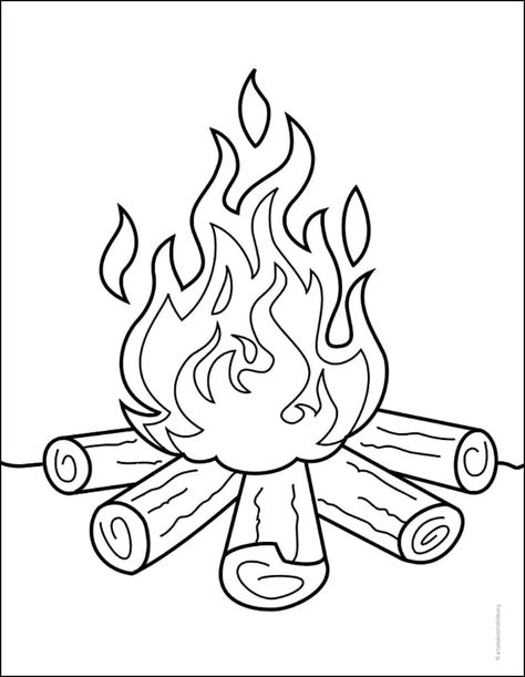 Draw Flames, Camping Crafts Preschool, Campfire Drawing, Fire Cover, Fire Drawing, Pattern Coloring Pages, Preschool Art Activities, Easy Coloring Pages, Zebra Stripes