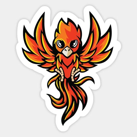 Phoenix - Phoenix Bird - Sticker | TeePublic Embroidery Tattoo, Phoenix Design, Phoenix Bird, Hat Ideas, Top Artists, Rooster, Sticker Design, Phoenix, Adobe Illustrator