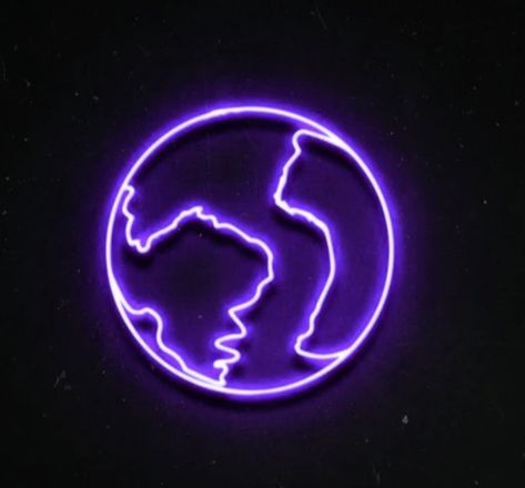 A neon purple photo of a world with a black background Neon Purple Aesthetic Icon, Neon Purple Widgets, Purple Y2k Aesthetic, Widgets Purple, Neon Widgets, Raven Pfp, Globe Wallpaper, Purple Widget, Purple Clock