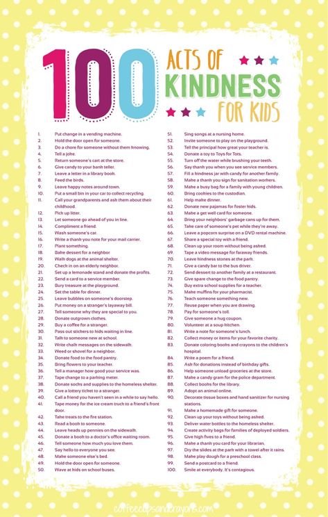 Any act of kindness no matter how big or small can make a difference--especially when done intentionally. Here are 100 acts of kindness for kids that you and your family can do together! 100 Acts Of Kindness, Acts Of Kindness For Kids, Kindness For Kids, Kindness Elves, Ibu Bapa, Kindness Challenge, Kindness Activities, Kindness Matters, Service Projects