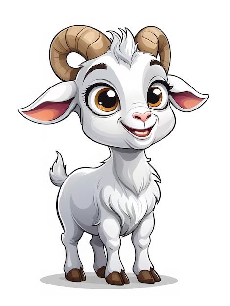 vectors, photos and PSD files | Free download Cute Goat Cartoon, Cute Goat Drawing, Goat With Horns, Cartoon Goat, Chicken Pickle, Farm Diy, School Images, Cute Goats, Cartoon Image