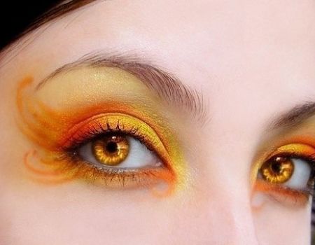 Eye Shadow (5), via Flickr. Faerie Makeup, Phoenix Makeup, Orange Eye Makeup, Korean Makeup Look, Halloween Eye Makeup, Halloween Eyes, Unique Makeup, Fairy Makeup, Stage Makeup