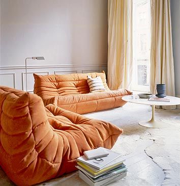 TOGO by Ligne Roset - Ruth Campbell Designs Orange Sofa, Togo Sofa, Living Room Orange, Orange Decor, Decoration Room, Ligne Roset, Decoration Inspiration, Sofa Living, A Living Room