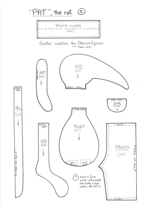 Rat Toy Pattern and Tutorial ~ DIY Tutorial Ideas! Rat Toys, Doll Patterns Free, Mouse Crafts, Doll Clothes Patterns Free, Fabric Toys, Things To Make, Creation Couture, Sewing Toys, Glue Crafts