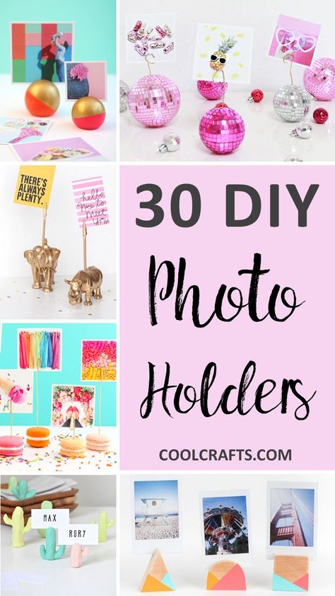 30 Custom Photo Holder Ideas to Flex Your Creative Muscle Over. | Coolcrafts.com Diy Picture Holders For Tables, Photo Holders For Tables, Photo Holder Ideas, Picture Holder Diy, Polaroid Holder, Photo Holder Craft, Coolest Crafts, Diy Photo Holder, Cool Crafts