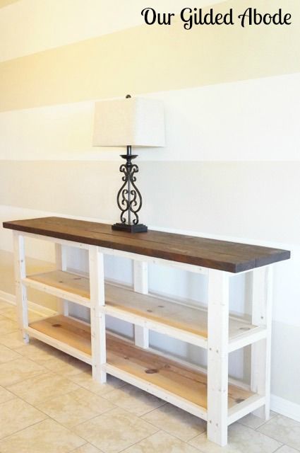 Diy Console, Diy Console Table, Diy Sofa Table, Diy Sofa, Table Diy, Diy Furniture Table, Farmhouse Furniture, Furniture Kitchen, Diy Furniture Projects