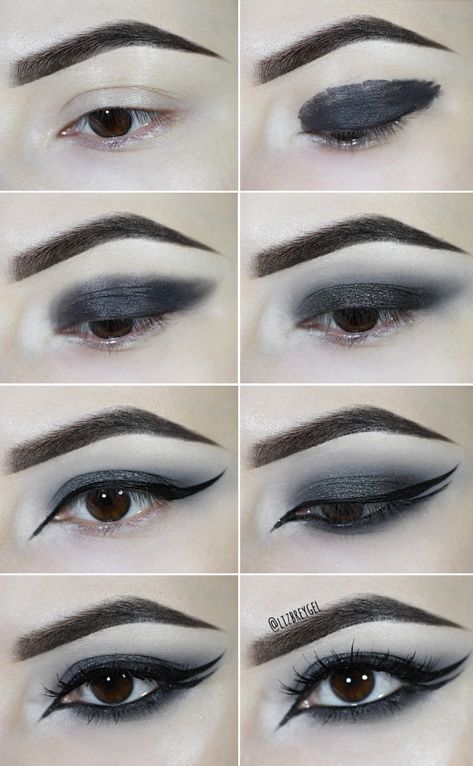 Captivating Goth Smoky Eye with Double Eyeliner | Step-by-Step Makeup Tutorial Makeup Rules, Gothic Eye Makeup, Smokey Eyes Tutorial, Double Eyeliner, Goth Makeup Tutorial, Goth Eye Makeup, Dark Eye Makeup, Cute Eyeshadow Looks, Stylish Makeup