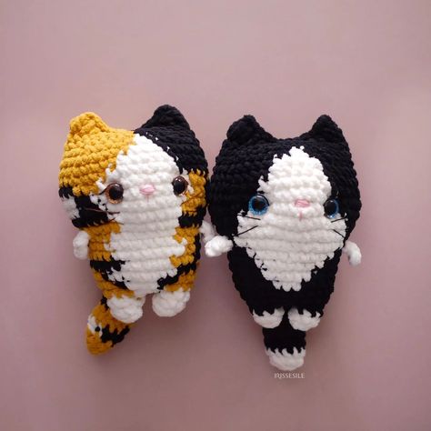 Get ready for double the fun with the colorful Calico Cat and the charming butler Tuxedo Cat! 🐱✨ The tester call for these patterns is coming soon, so stay tuned! . . . #cats #catamigurumi #crochetcat #catplush #crochetplush #crochetpattern #quirkycats #QuirkCats #irissesilepattern #irissesile #amigurumiplushies #catpattern Cat Plushies, Cat Calico, Loaf Cat, Crochet Cat Pattern, Cat Amigurumi, Tuxedo Cat, Cat Plush, Calico Cat, Crochet Cat