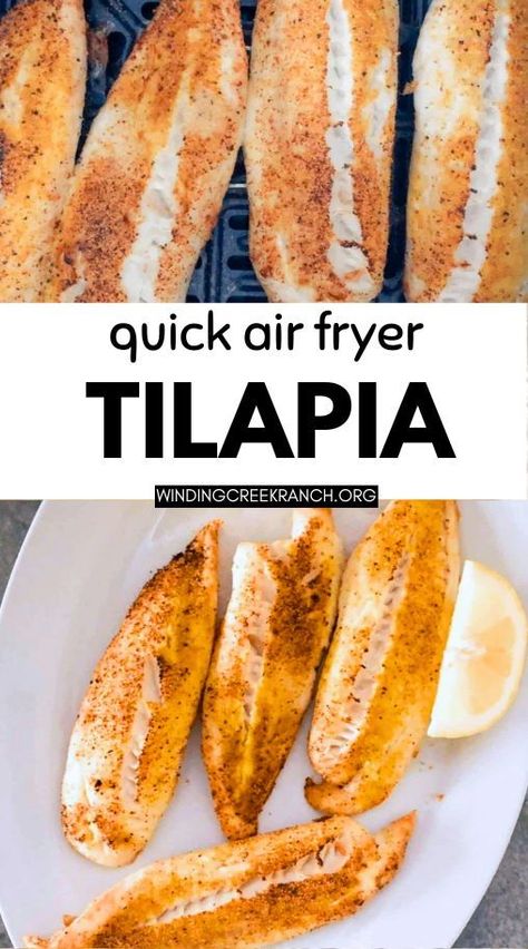 This quick and easy air fryer tilapia recipe is light, flavorful, and so simple to make. A healthy, low-carb meal the whole family will love! Air Fryer Tilapia Fillets, Air Fryer Tilapia Recipes, Tilapia In Air Fryer, Wing Recipes Air Fryer, Chicken Wing Recipes Air Fryer, Air Fryer Potato Recipes, Fried Tilapia Recipes, Air Fryer Tilapia, Tilapia Recipes Healthy