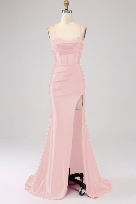 Pink formal dresses long