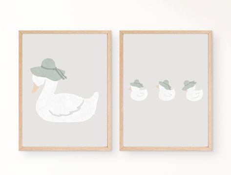 Duckling Nursery, Watercolor Kids Room, Duck Nursery, Girl Nursery Themes, Nursery Artwork, Baby Room Inspiration, Nursery Room Inspiration, Kids Room Art, Baby Art