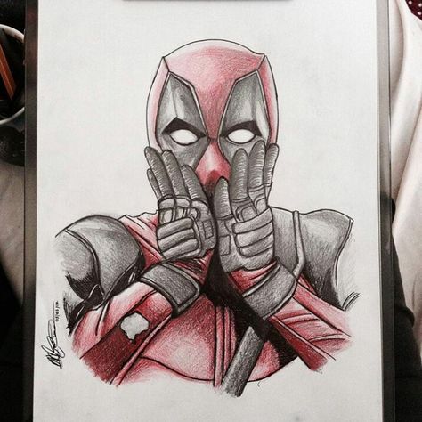 Deadpool X-Men (Marvel) Deadpool Sketch Drawing, Deadpool Sketch Pencil, Deadpool Drawing Sketches, Deadpool Drawing Easy, Deadpool Art Drawing, Deadpool Doodle, Scary Clown Drawing, Deadpool Sketch, Animal Sketches Easy