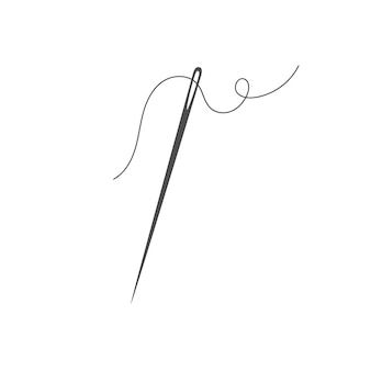 Thread And Needle Tattoo, Needle Tattoo Design, Tailor Tattoo, Sewing Needle Tattoo, Needle And Thread Tattoo, Needle Illustration, Thread Illustration, Fashion Symbols, Needle Logo