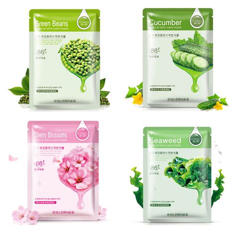 HanChan Skin Care Plant Facial Mask Moisturizing Oil Control Whitening Face Masks Multi Extract Makeup Products Pie Packaging, Aloe Face Mask, Whitening Face Mask, Skin Care Routine For Teens, Flower Mask, Face Mask For Pores, Whitening Face, Skin Care Face Mask, Anti Aging Oils