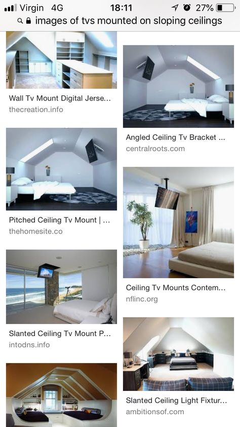 Tv mounts Slanted Ceiling Tv Mount, Tv On Slanted Wall, Ceiling Tv Mount, Pitched Ceiling, Ceiling Tv, Angled Ceiling, Slanted Ceiling, Tv Mounts, Tv Mount