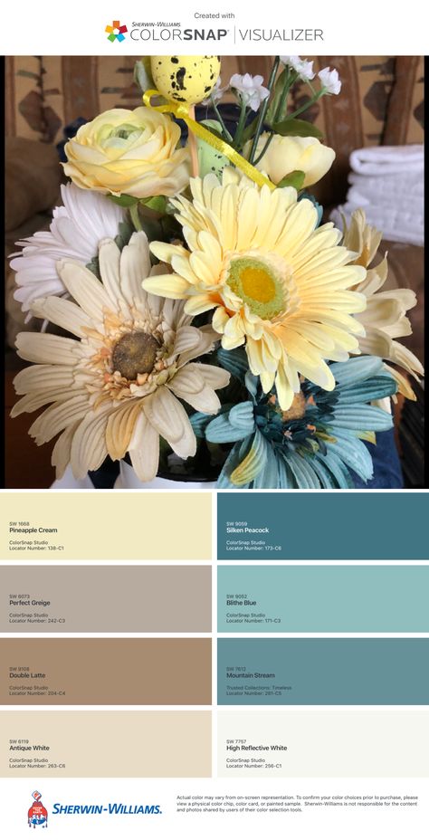 Yellow And Taupe Color Palette, Yellow Bathroom Color Schemes, Yellow Living Room Color Scheme, Blue And Yellow Farmhouse Bedroom, Pale Yellow Color Scheme, Yellow Home Color Palette, Pale Yellow Living Room Ideas, Sherwin Williams Pale Yellow, Pale Yellow Bedroom Ideas