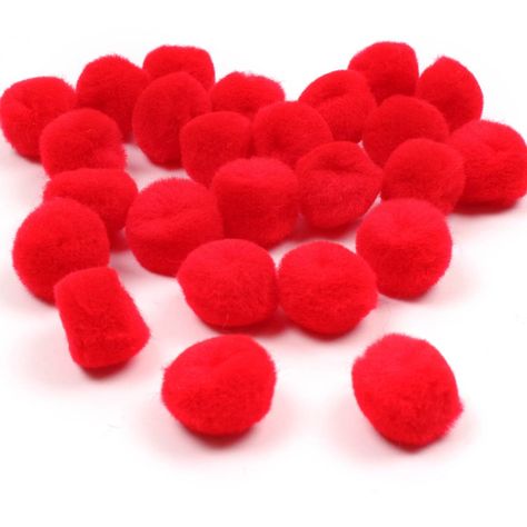 Bright Red Pom Poms 2 Cm 25 Pack | Hobbycraft Fluffy Pom Poms, Christmas Present Tags, Reindeer Noses, Red Pom Poms, Deep Box Frames, Reindeer Decorations, Christmas Pudding, Top Crafts, Mixed Media Projects