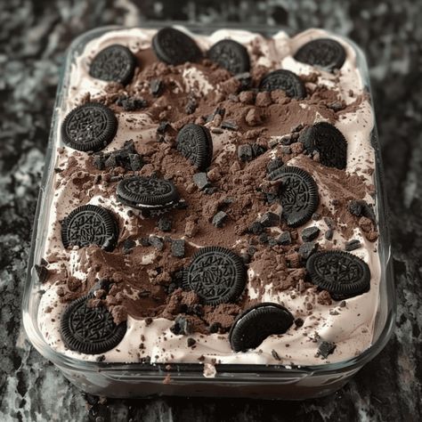 Oreo Mud Pie - Recipes, Tasks & Tools Double Chocolate Oreo Halloween Dirt Cake, Oreo Moose Dessert, Dairy Free Oreo Pie, Mud Dessert Recipe, Oreo Mud Cake, Mudpie Recipe, Oreo Mud Pie Recipe, Oreo Mud Pie, Mudslide Cake