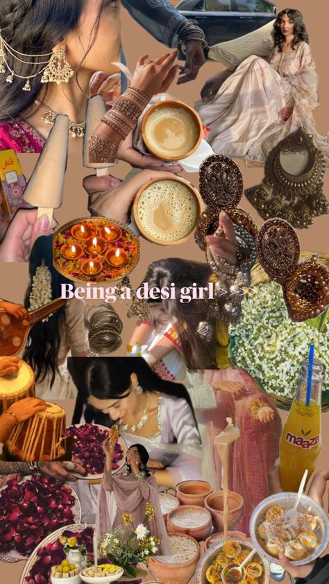 Desi girl collage aesthetic cute Indian Vision Board, Desi Mood Board, Aesthetic Desi Outfits, Desi Aesthetic Wallpaper, Desi Collage, Desi Core Aesthetic, Indian Aesthetic Wallpaper, Ethnic Aesthetic, South Asian Aesthetic