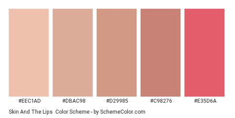 Lip Color Palette, Natural Lip Color, Lips Color, Hexadecimal Color, Red Lip Color, Brown Color Schemes, Pink Names, Skin Color Palette, Bare Lip