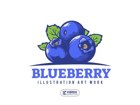 Blueberry Logo illustration by KIBREA GRAPHICS on Dribbble Cosmetic Labels Design, Logo Illustration Design, Cosmetic Labels, Baby Illustration, Logo Illustration, Digital Art Tutorial, Logo Ideas, Art Tutorials, Global Community