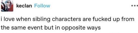 Sibling Tropes, Sibling Dynamics Art, Writing Siblings, Dysfunctional Family Aesthetic, Oc Tropes, Found Family Trope, Sibling Dynamics, Siblings Quotes, Story Writing