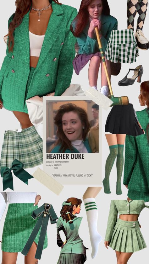 Heather Duke Costume, Heather Duke Aesthetic, 4 Person Halloween Costumes, Heathers Quotes, Heather Duke, Heather Chandler, Book Fashion, Heathers The Musical, Shannen Doherty