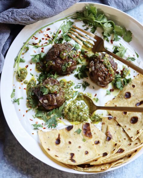 RAODY RECIPES-Baharat Spiced Lamb Meatballs Goat Recipes, Baharat Recipe, Spiced Lamb, Tasty Meatballs, Lamb Meatballs, Greek Cooking, Whole30 Recipes, Eastern Cuisine, Yogurt Recipes