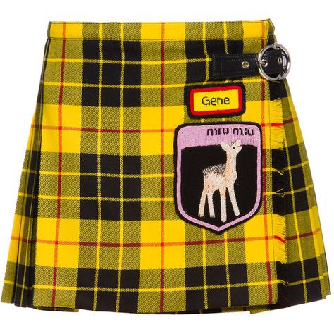 SKIRT ($1,490) ❤ liked on Polyvore featuring skirts, bottoms, plaid, tartan plaid pleated skirt, long tartan skirt, miu miu, plaid skirt and tartan skirt Long Tartan Skirt, Yellow Tartan Skirt, Miu Miu Skirt, Yellow Skirts, Patch Skirt, Yellow Pleated Skirt, Skirts Plaid, Tartan Pleated Skirt, Yellow Plaid Skirt