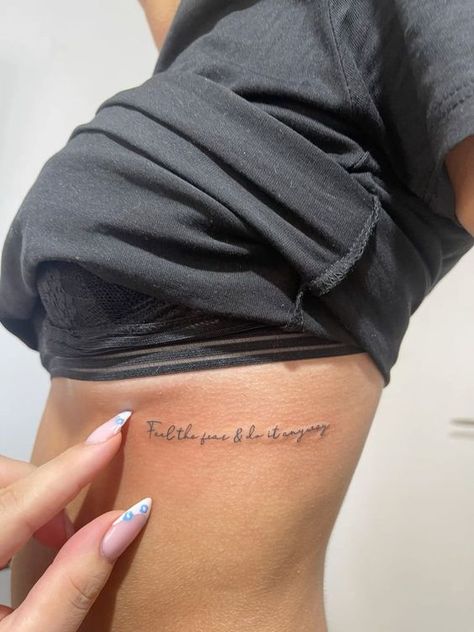 Tattoo Ideas For Women Rib Tattoos For Women Quotes, Underboob Tattoo Ideas, Motivational Tattoos, Rib Tattoos For Women, Basic Tattoos, Underboob Tattoo, Tattoo Quotes For Women, Writing Tattoos, Tattoos For Black Skin